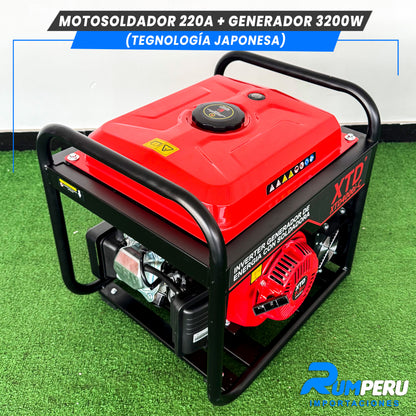 Motosoldador 220A+ Generador 3200W (Tecnología Japonesa)