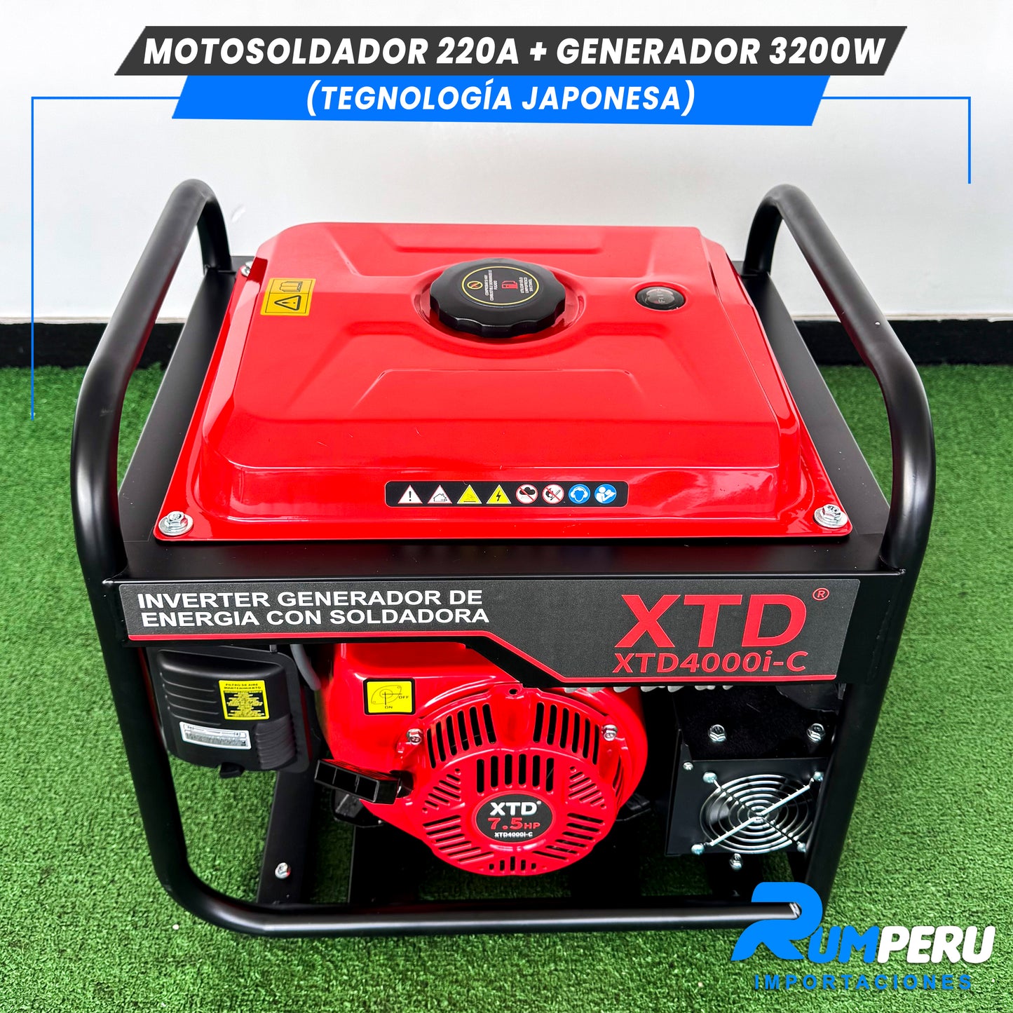 Motosoldador 220A+ Generador 3200W (Tecnología Japonesa)