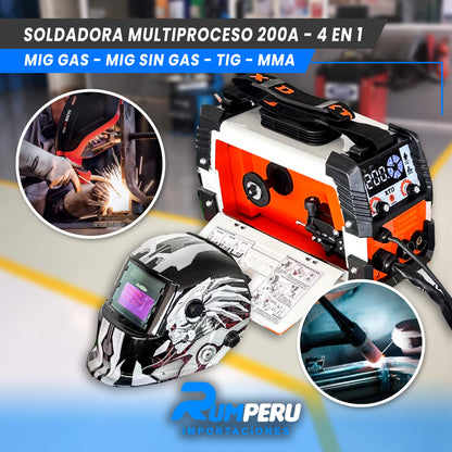 Soldadora Multiproceso 4 en 1 ( MIG/ SIN GAS - MIG/GAS - MMA - TIG)