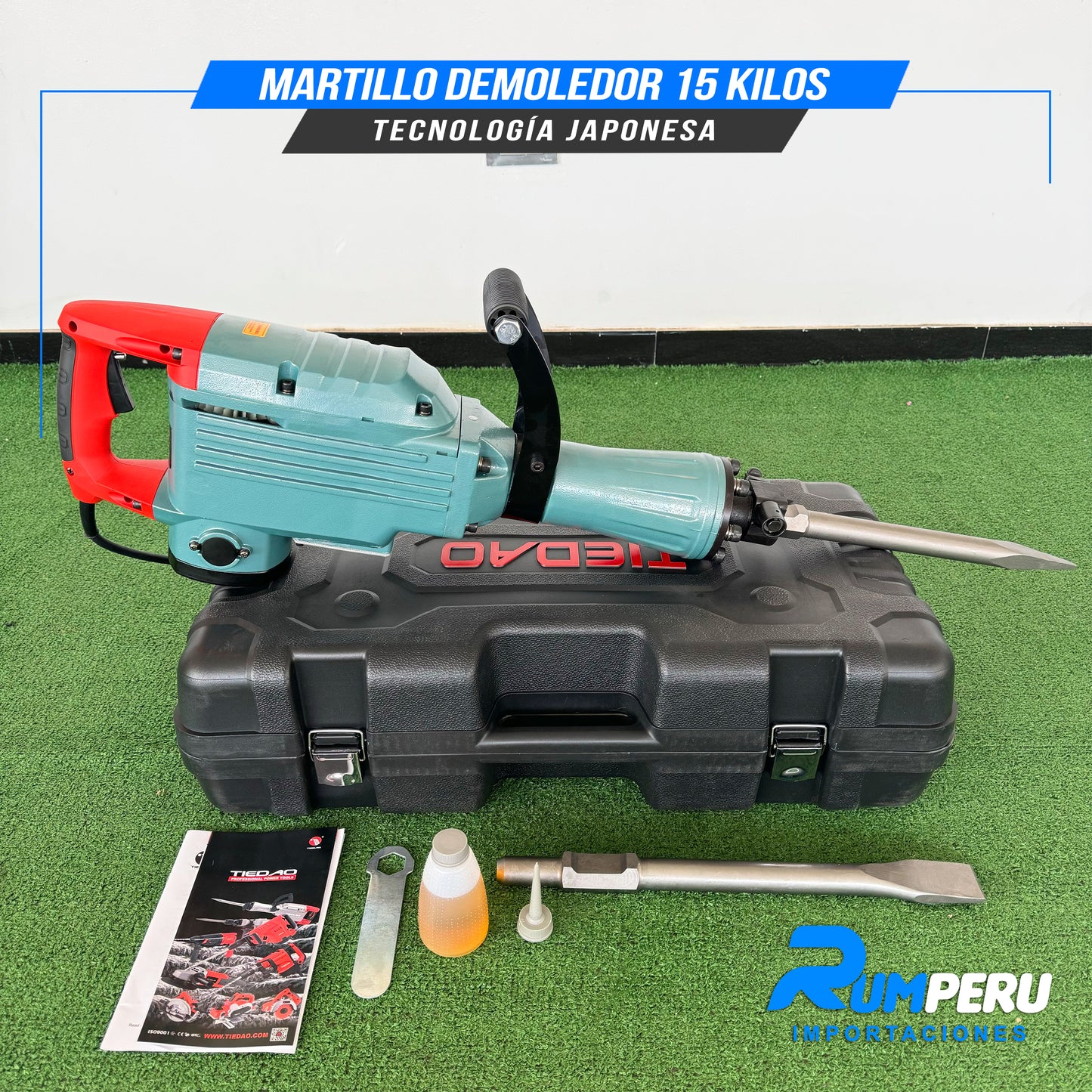 MARTILLO DEMOLEDOR 15 KILO GRAMOS TECNOLOGÍA ALEMANA