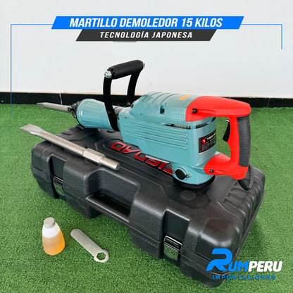 MARTILLO DEMOLEDOR 15 KILO GRAMOS TECNOLOGÍA ALEMANA