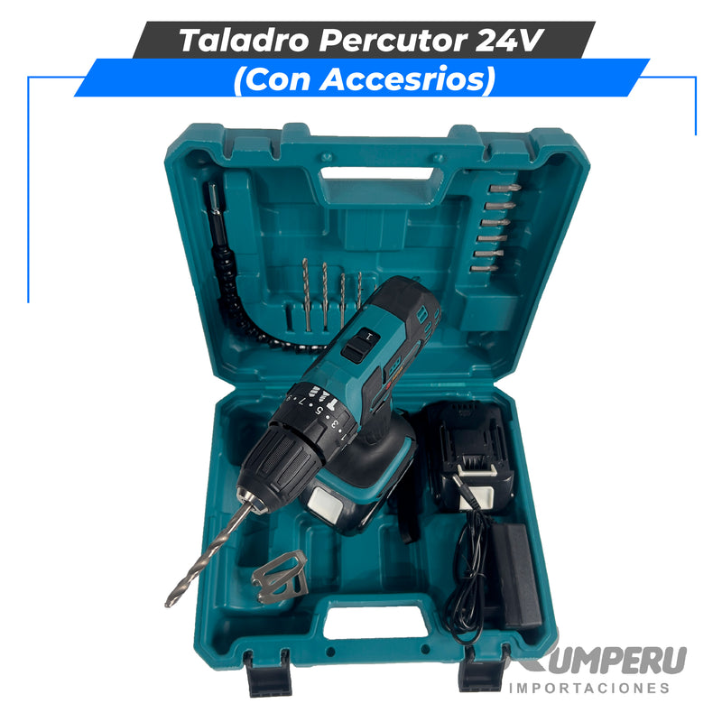 Cargue la imagen en el visor de la galería, Taladro percutor 24V con Accesorios
