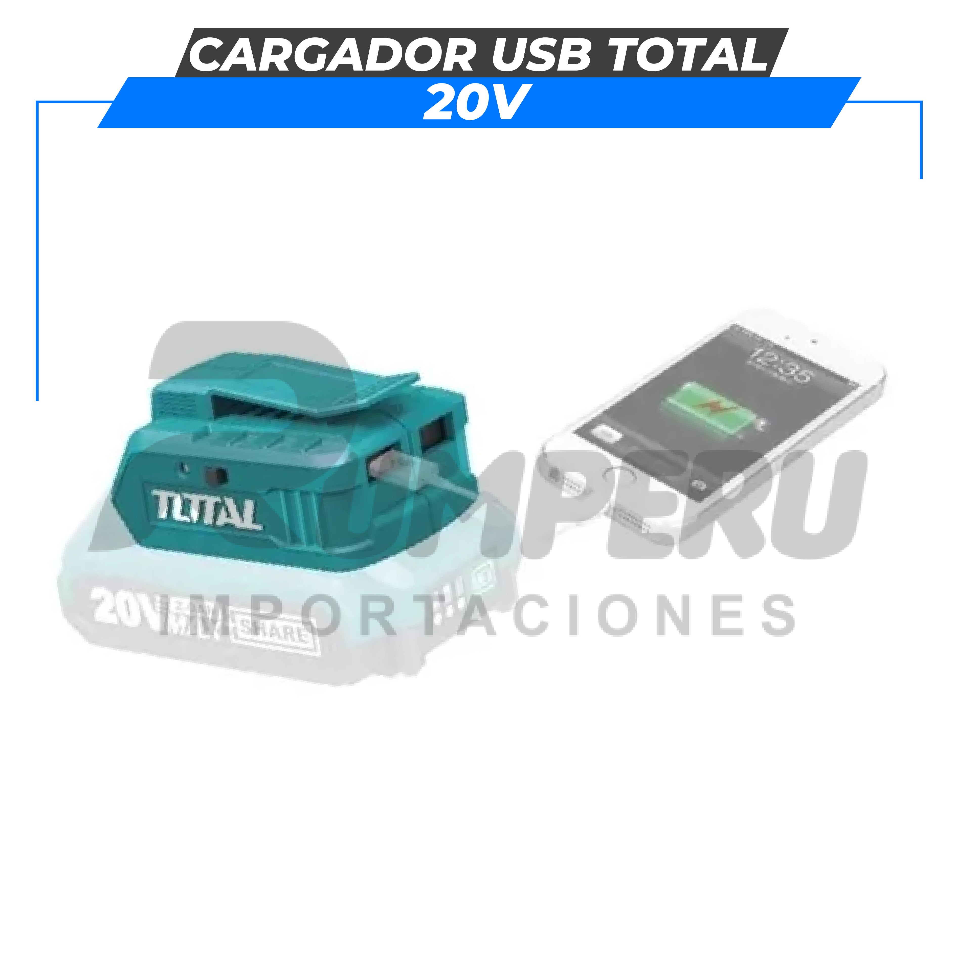 Cargador USB 20V TOTAL
