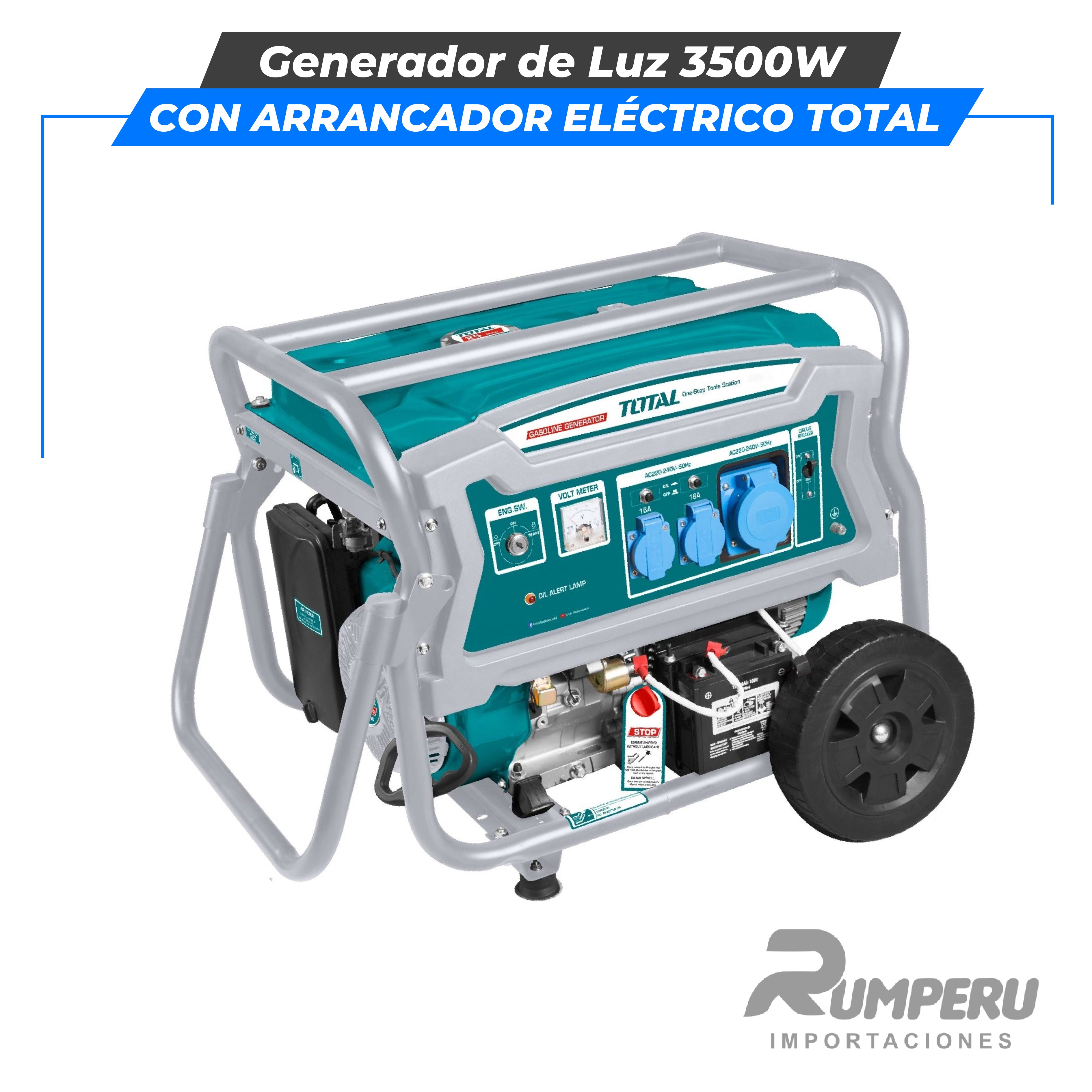 Generador de Luz 3500W (con arrancador eléctrico) TOTAL