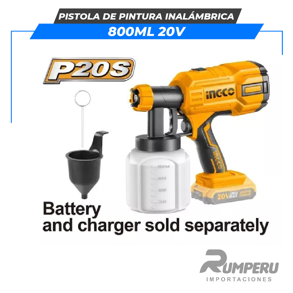 Pistola De Pintar Electrica Industrial 800ml 450w Ingco
