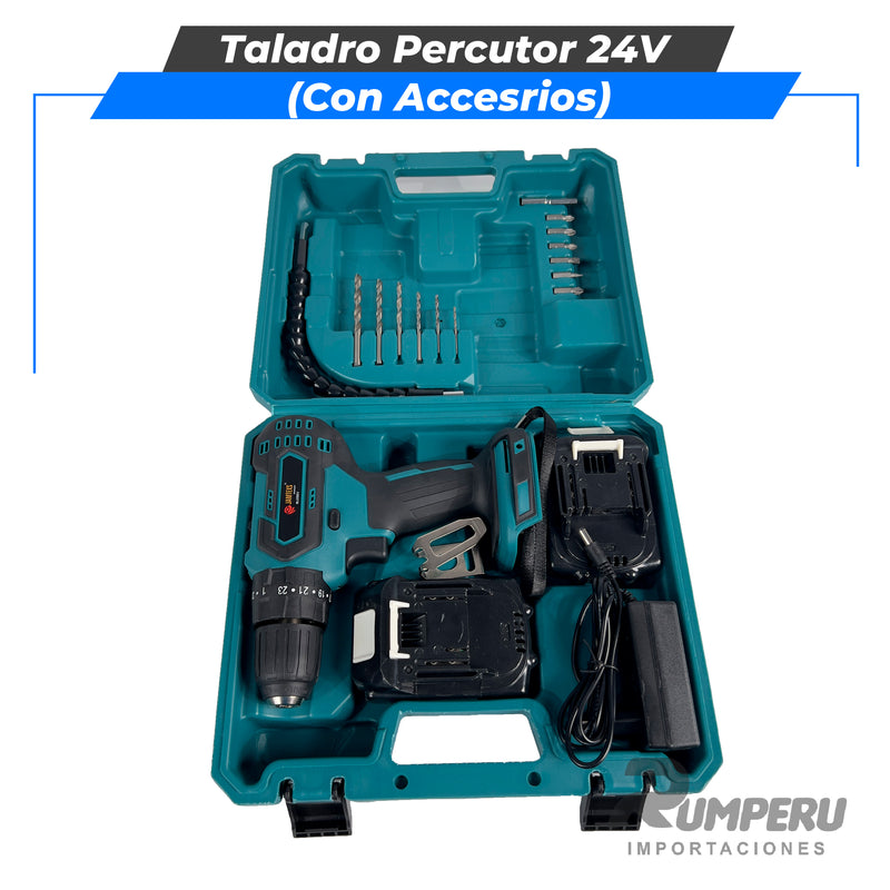 Cargue la imagen en el visor de la galería, Taladro percutor 24V con Accesorios
