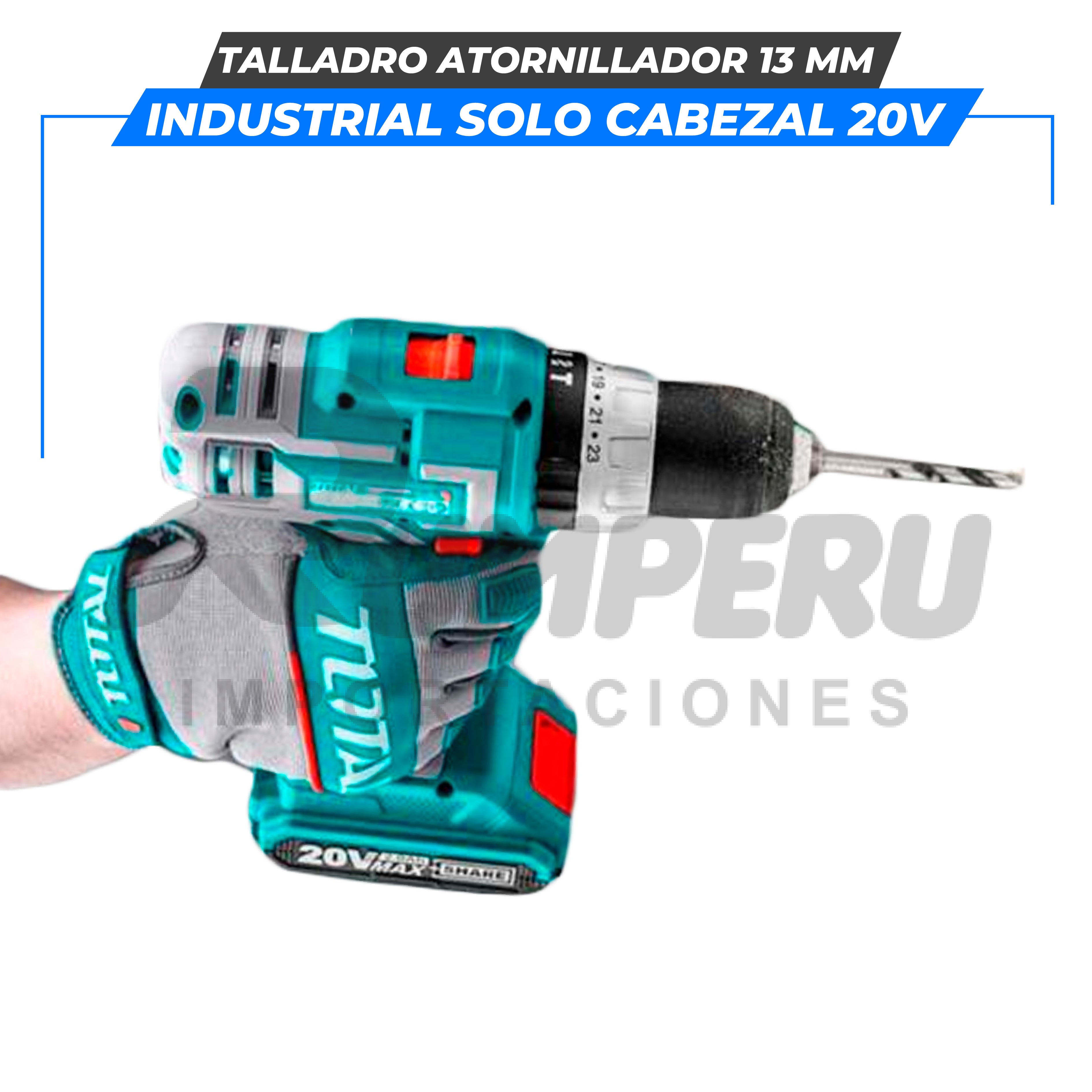 Taladro Atornillador 13mm 20V INDUSTRIAL SOLO CABEZAL