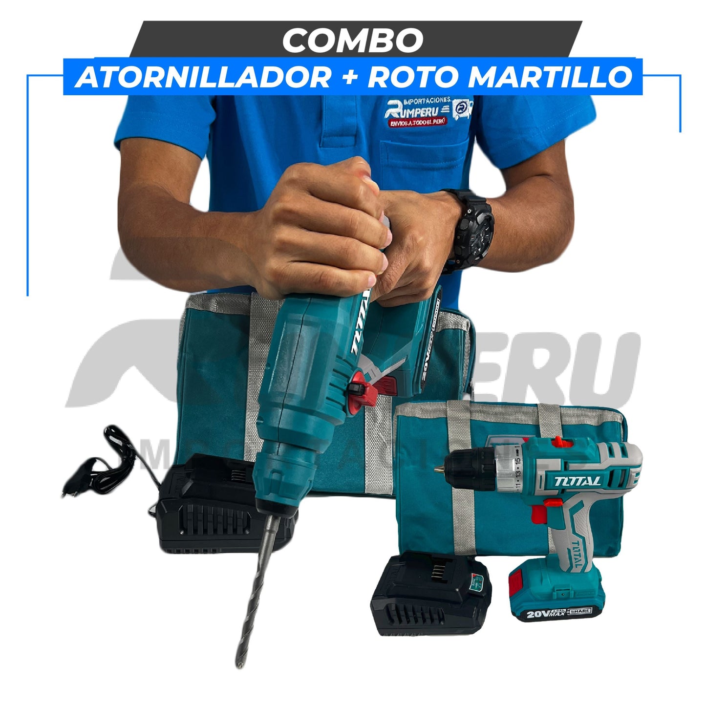 Combo taladro + Rotomartillo