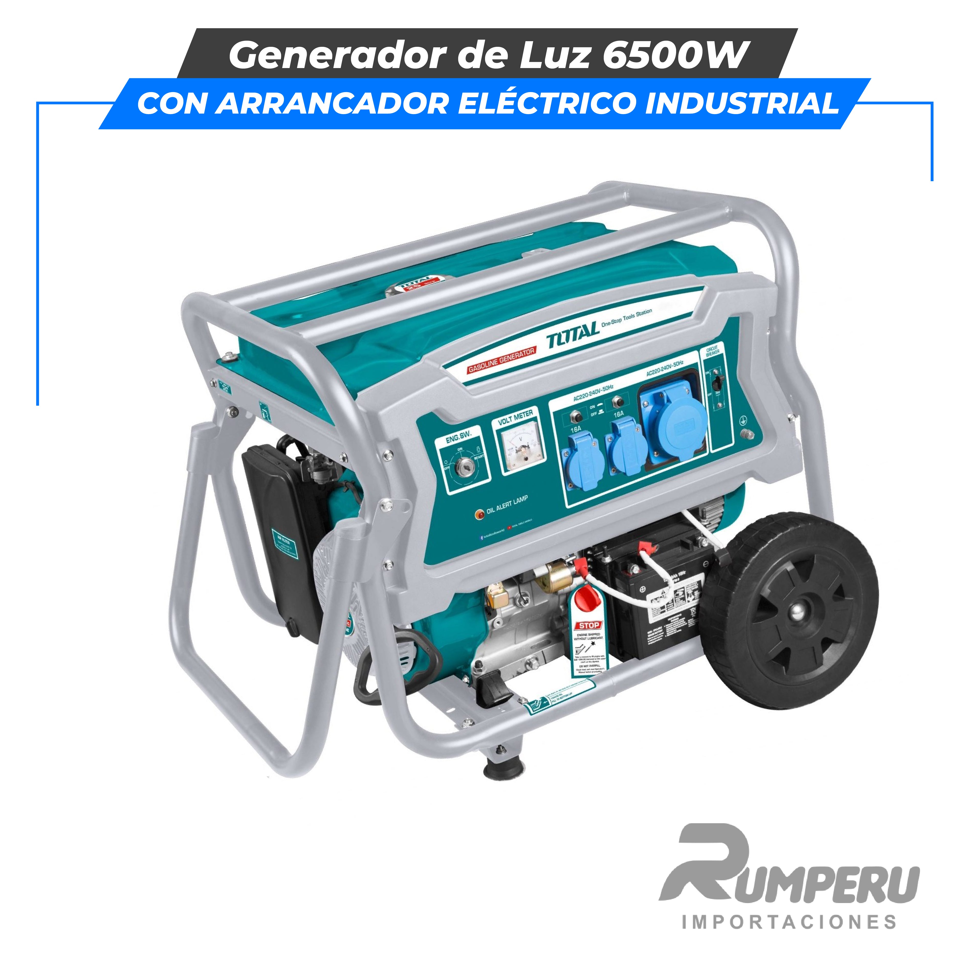 Generador de Luz 6500W (con arrancador eléctrico) INDUSTRIAL