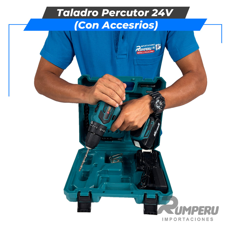 Cargue la imagen en el visor de la galería, Taladro percutor 24V con Accesorios
