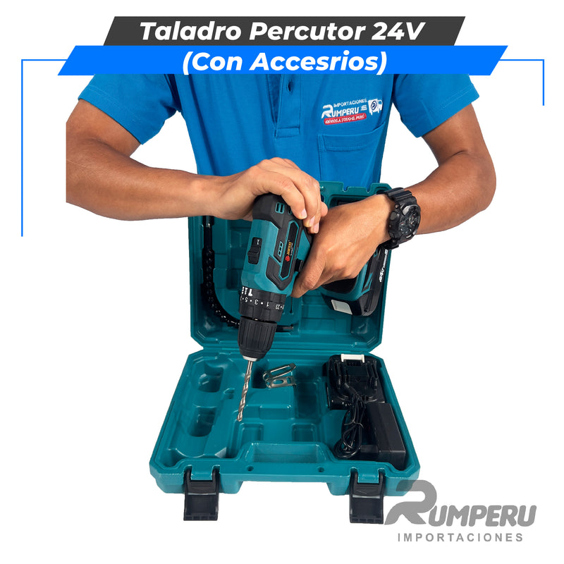 Cargue la imagen en el visor de la galería, Taladro percutor 24V con Accesorios
