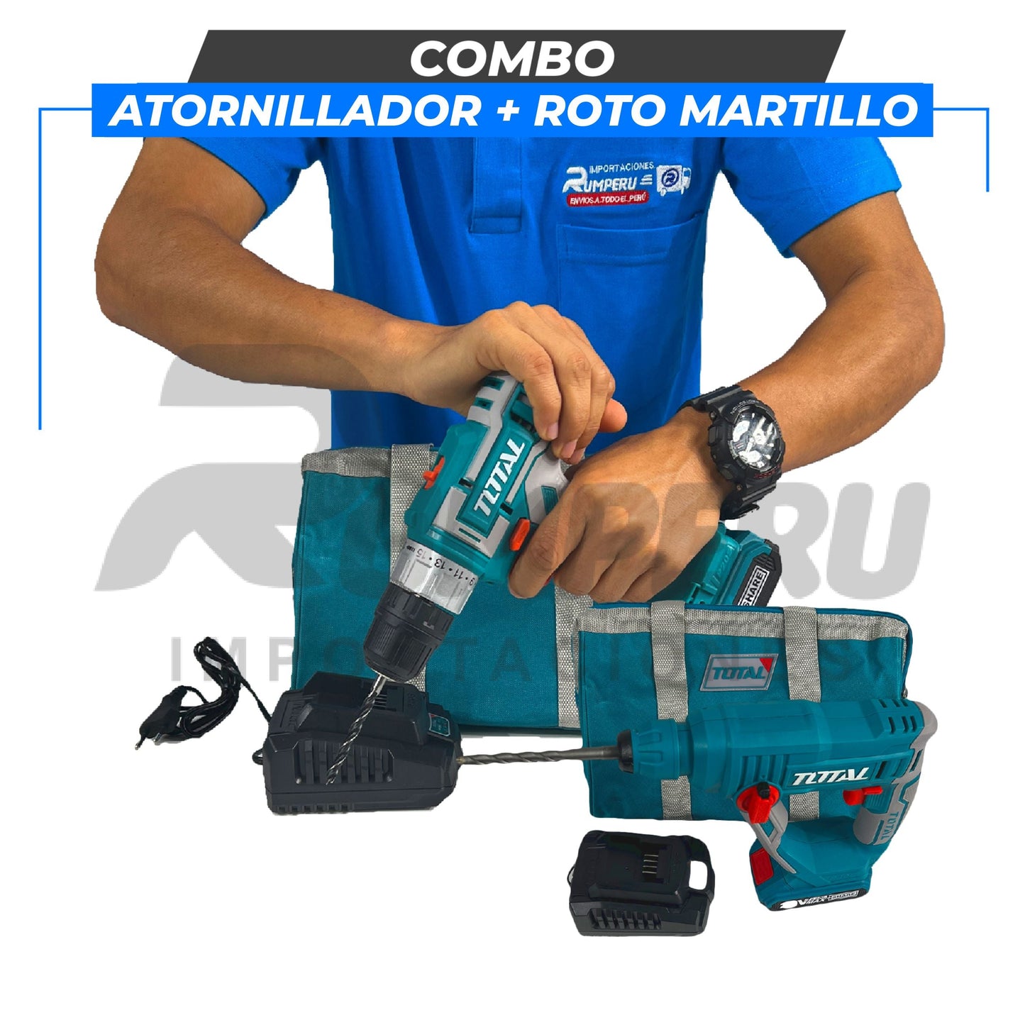 Combo taladro + Rotomartillo
