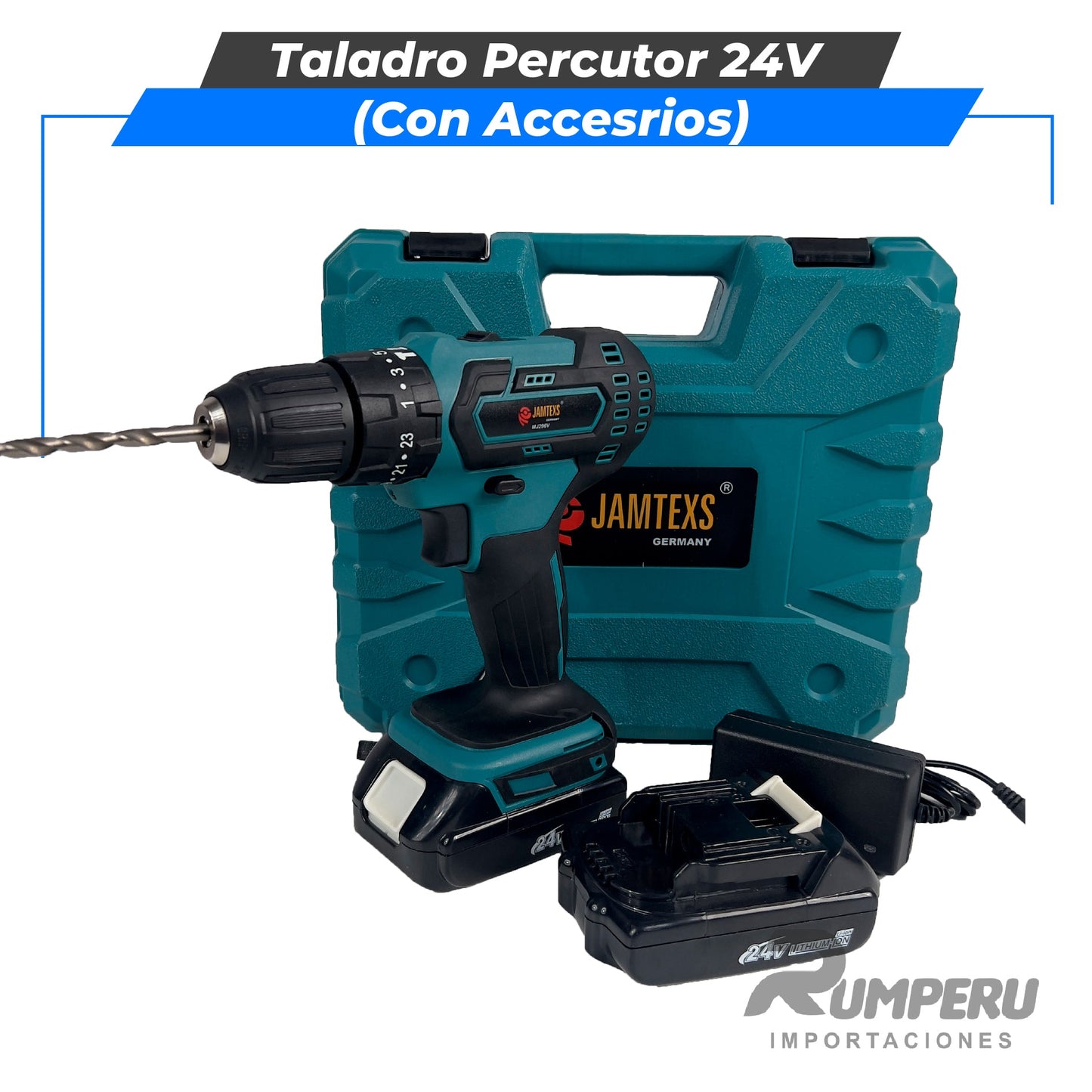 Taladro percutor 24V con Accesorios