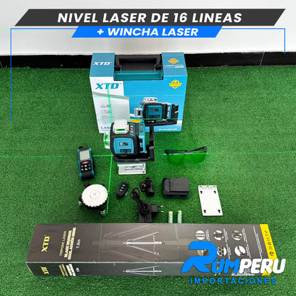 Nivel laser de 16 Líneas + Wincha laser