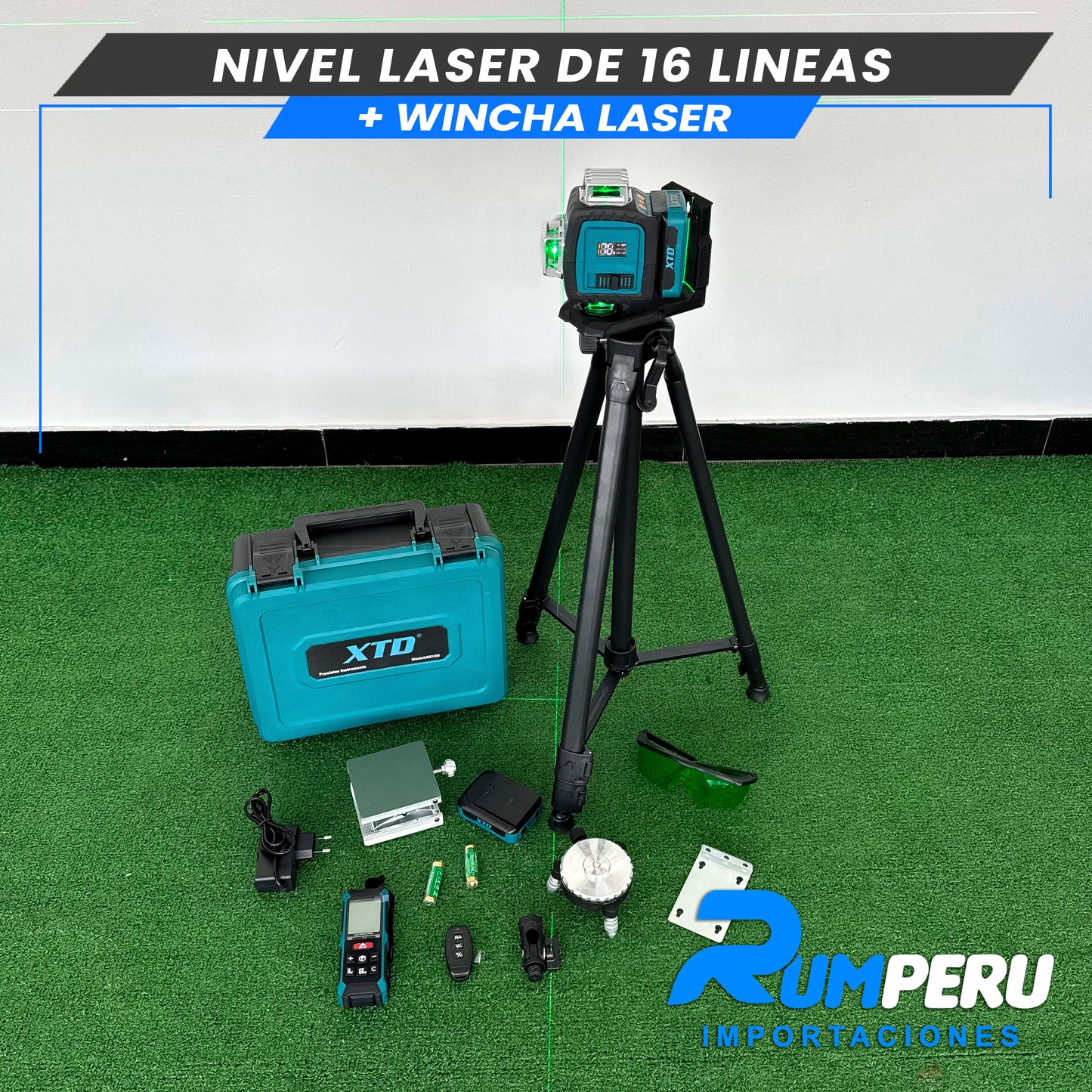 Nivel laser de 16 Líneas + Wincha laser