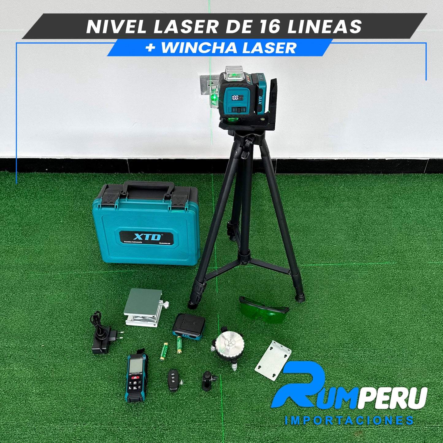 Nivel laser de 16 Líneas + Wincha laser