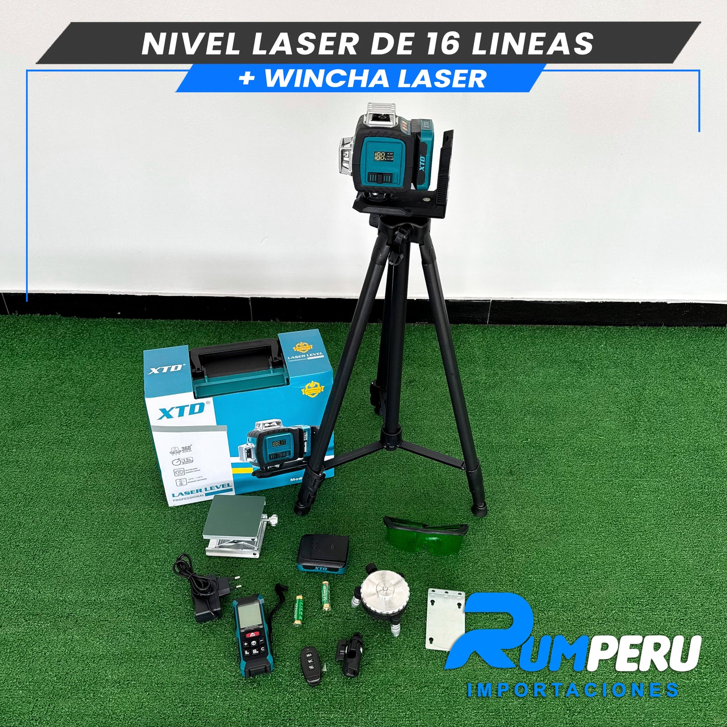 Nivel laser de 16 Líneas + Wincha laser