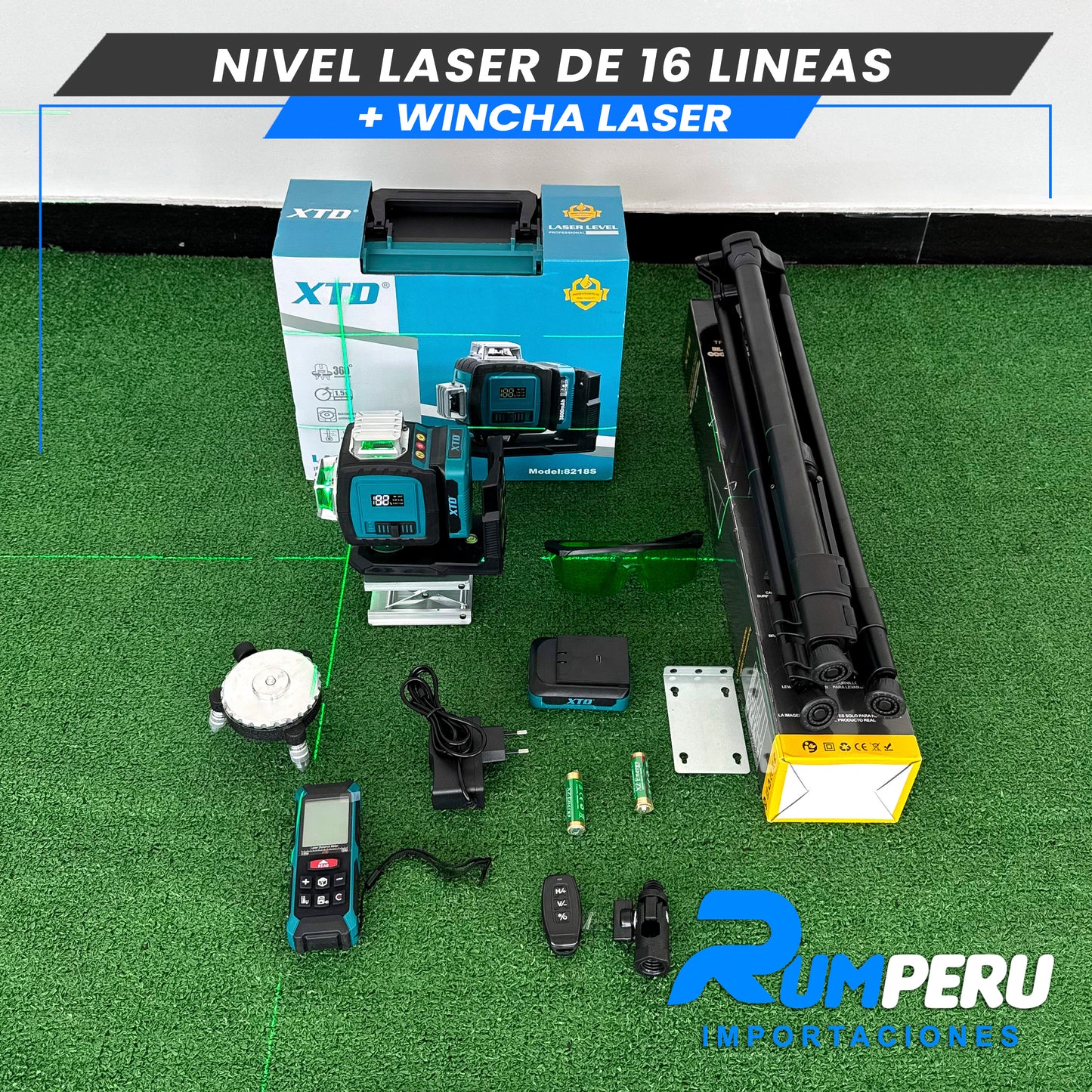Nivel laser de 16 Líneas + Wincha laser