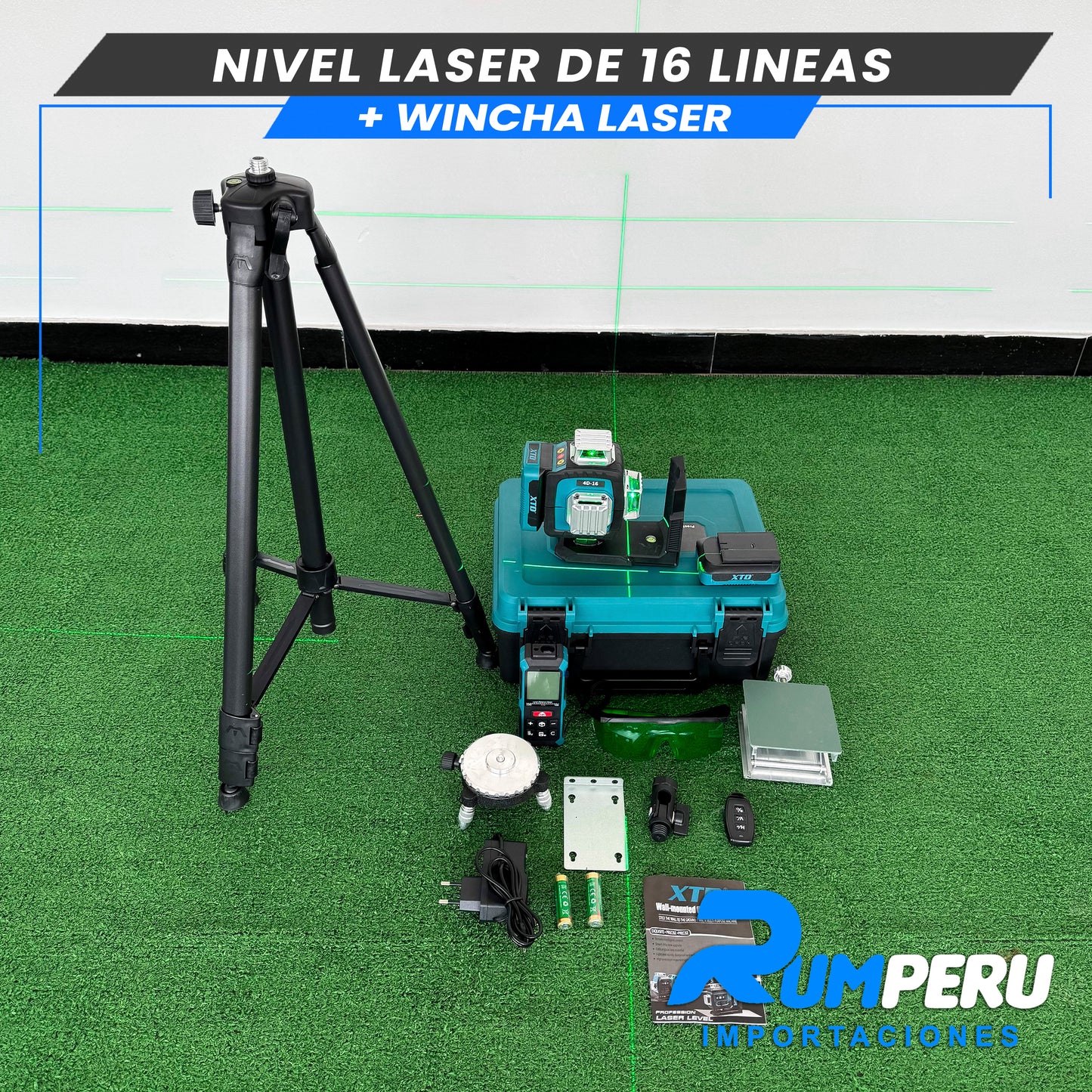 Nivel laser de 16 Líneas + Wincha laser