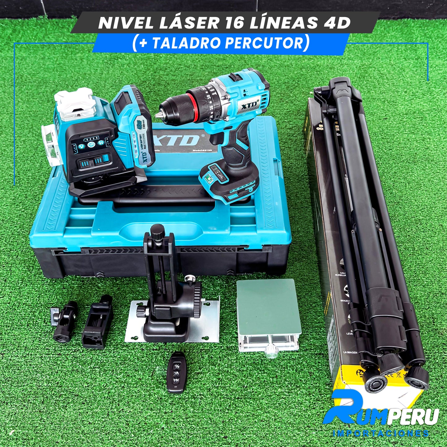 Nivel laser 16 líneas 4D (+Taladro Percutor )
