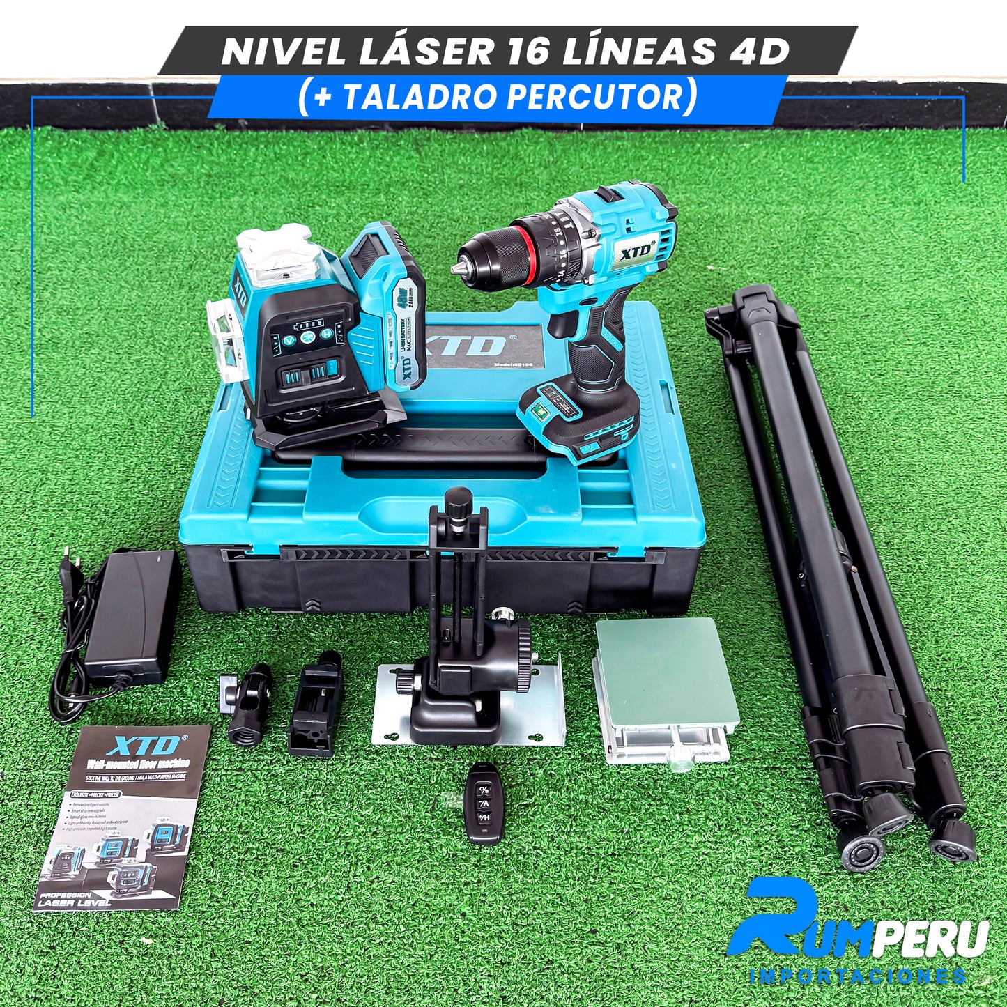 Nivel laser 16 líneas 4D (+Taladro Percutor )