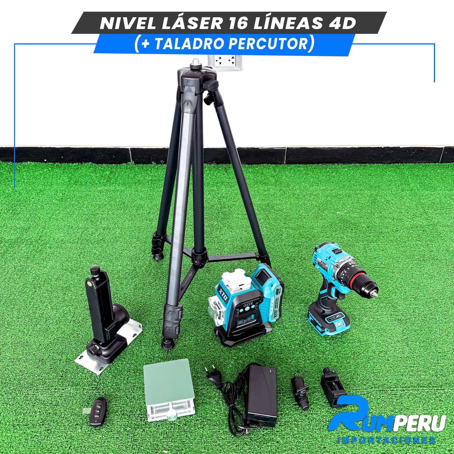Nivel laser 16 líneas 4D (+Taladro Percutor )
