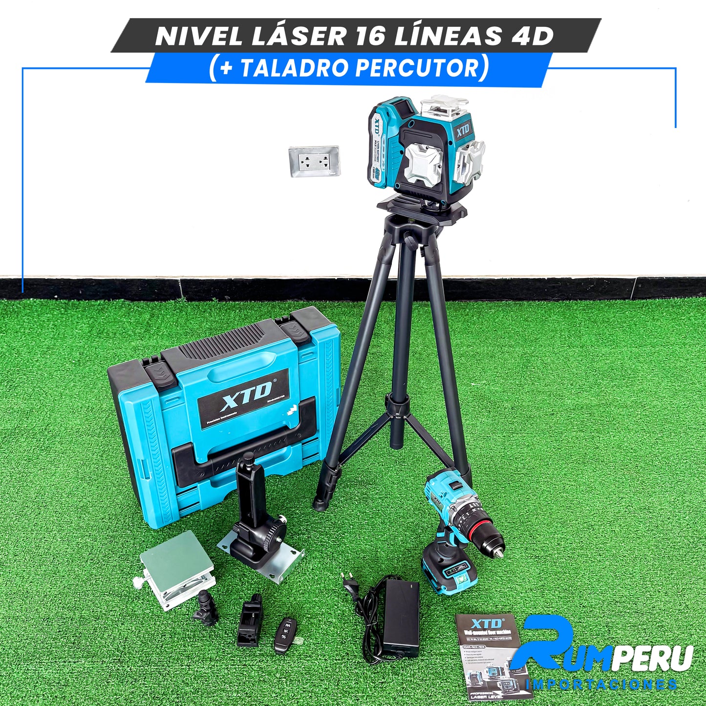Nivel laser 16 líneas 4D (+Taladro Percutor )