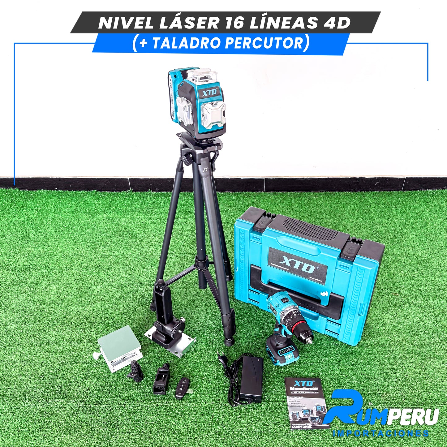 Nivel laser 16 líneas 4D (+Taladro Percutor )