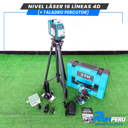 Nivel laser 16 líneas 4D (+Taladro Percutor )