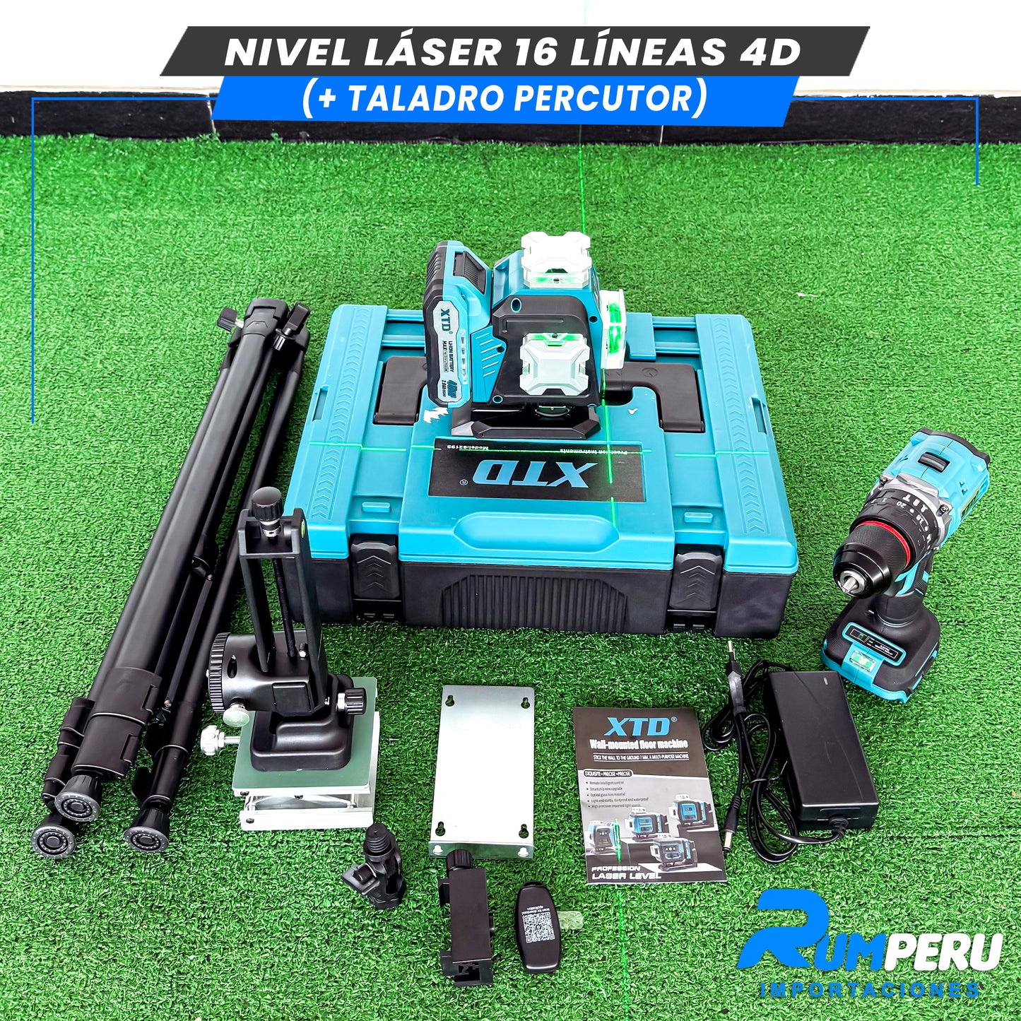 Nivel laser 16 líneas 4D (+Taladro Percutor )