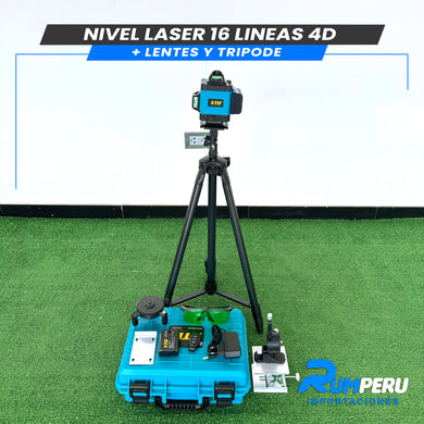 Nivel Laser 16 Lineas 4D (Trípode + Lentes)