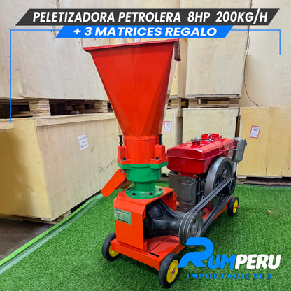 Peletizadoro con Motor Petrolero 8HP 200KG ( 3 MATRICES DE REGALO)