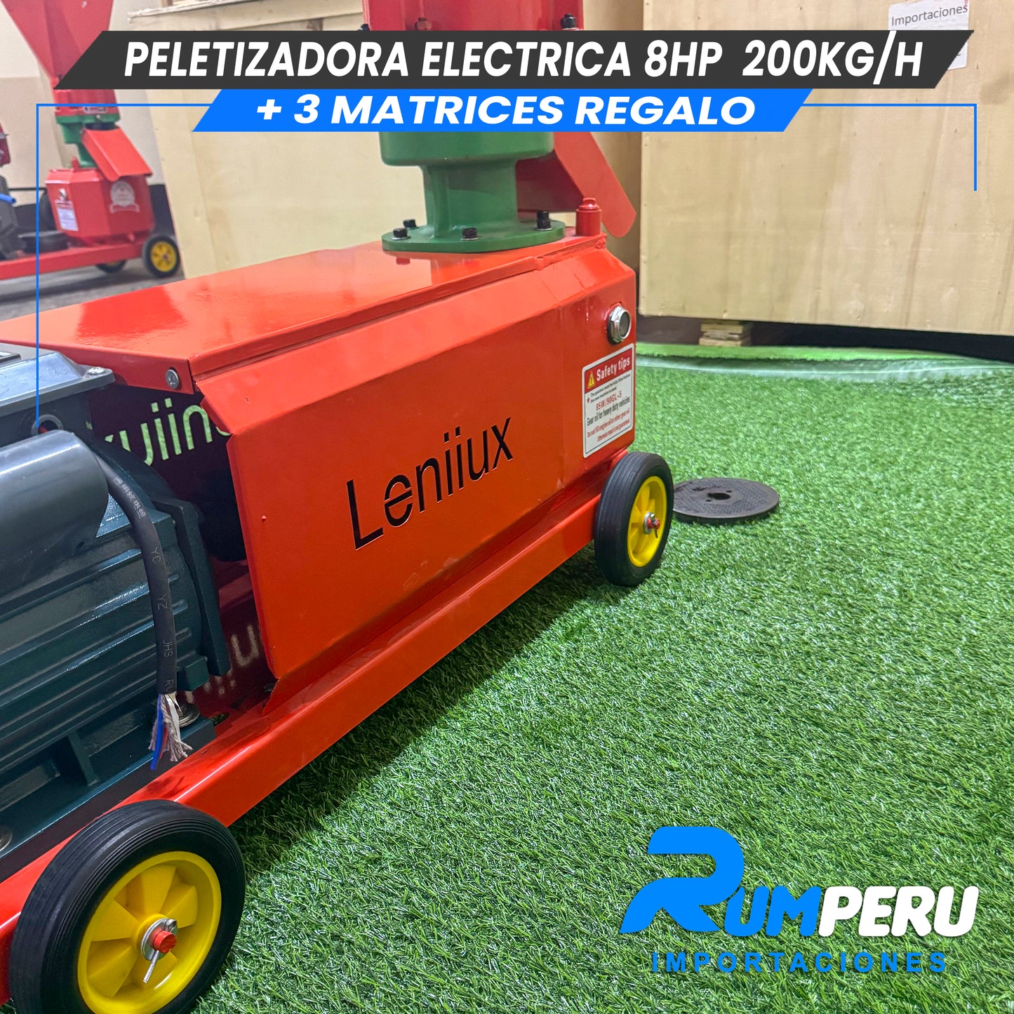 Peletizadoro con Motor Eléctrico  8HP 200KG ( 3 MATRICES DE REGALO)