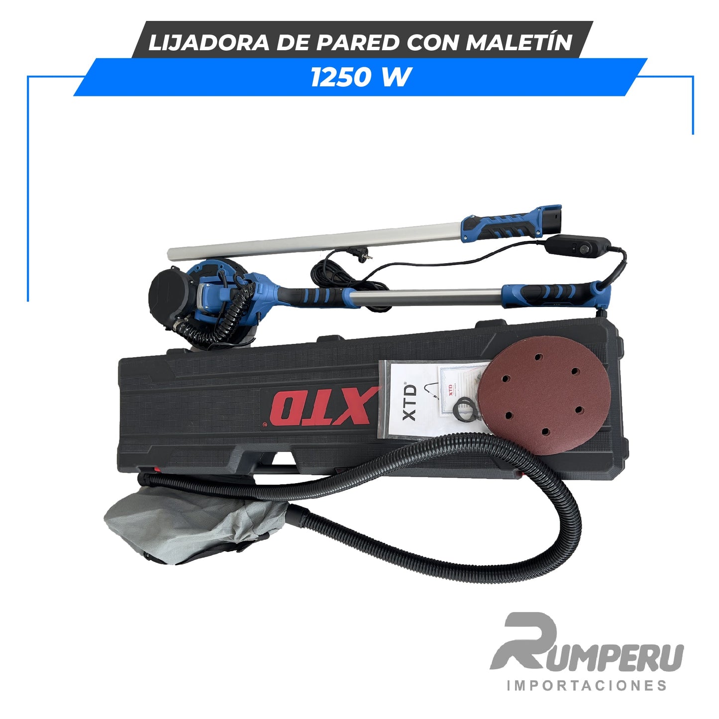 Lijadora de Pared Industrial con Maletín 1250W