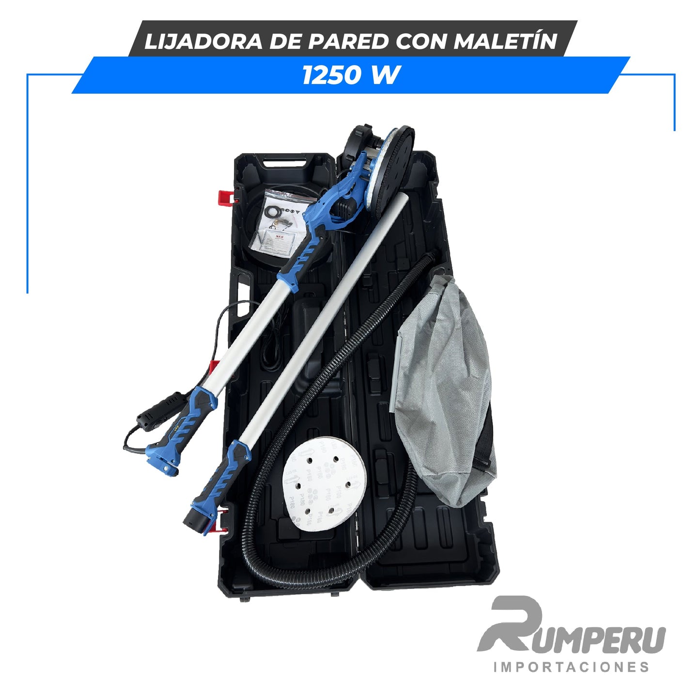 Lijadora de Pared Industrial con Maletín 1250W