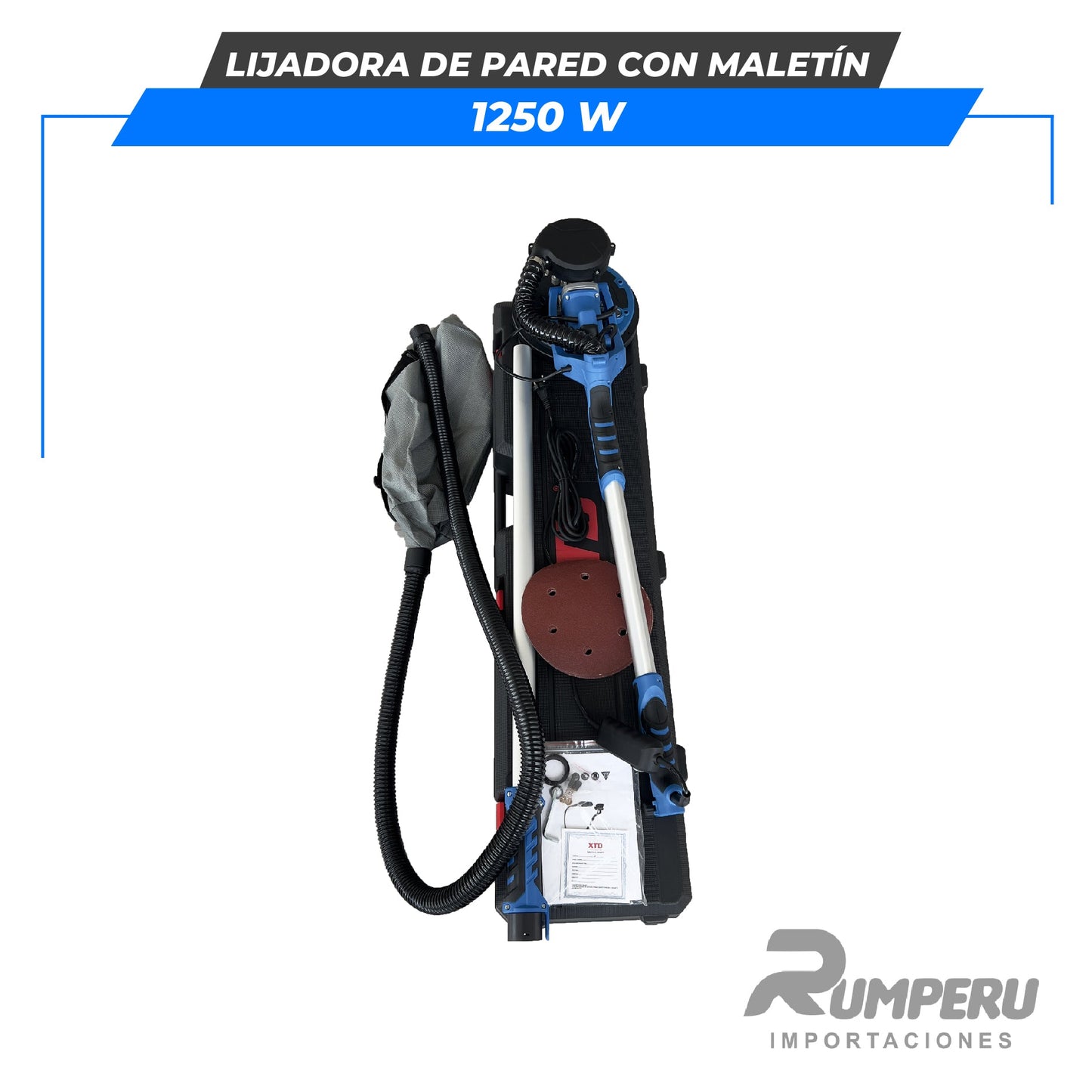 Lijadora de Pared Industrial con Maletín 1250W