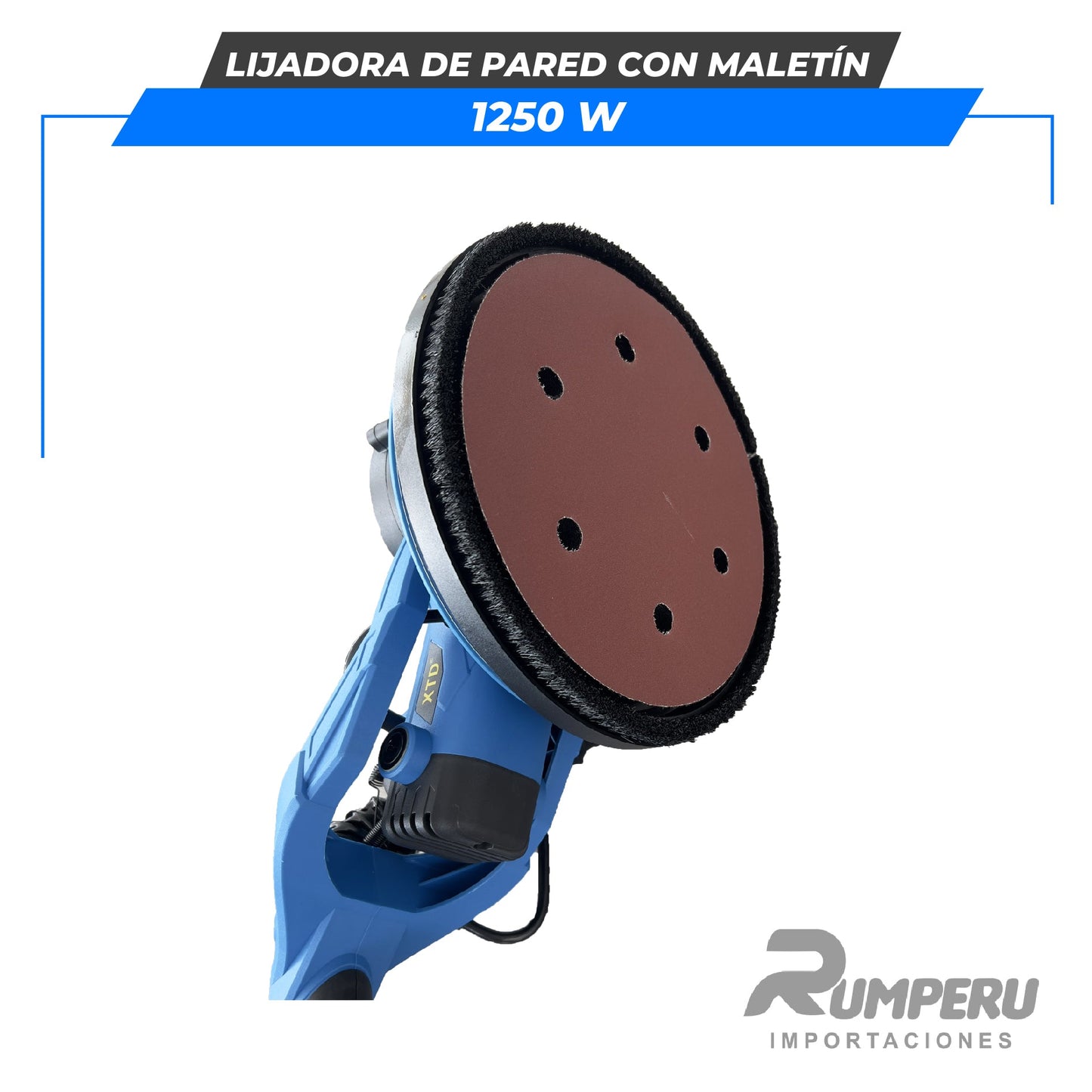 Lijadora de Pared Industrial con Maletín 1250W