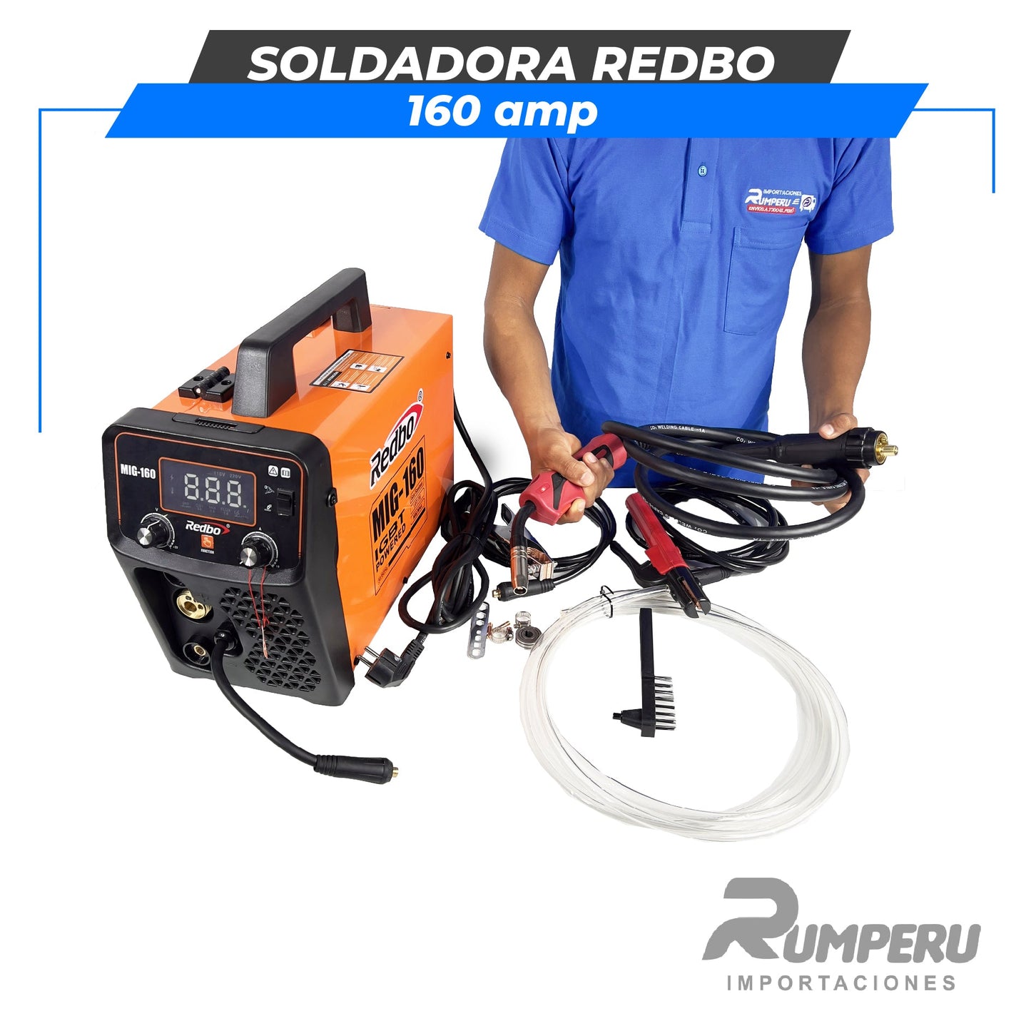 Soldadora Redbo 160 Amperios - Función MIG / TIG-LIFT / MMA