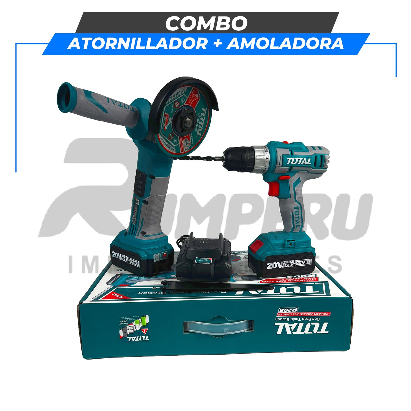 Combo Atornillador + Taladro 20V Total