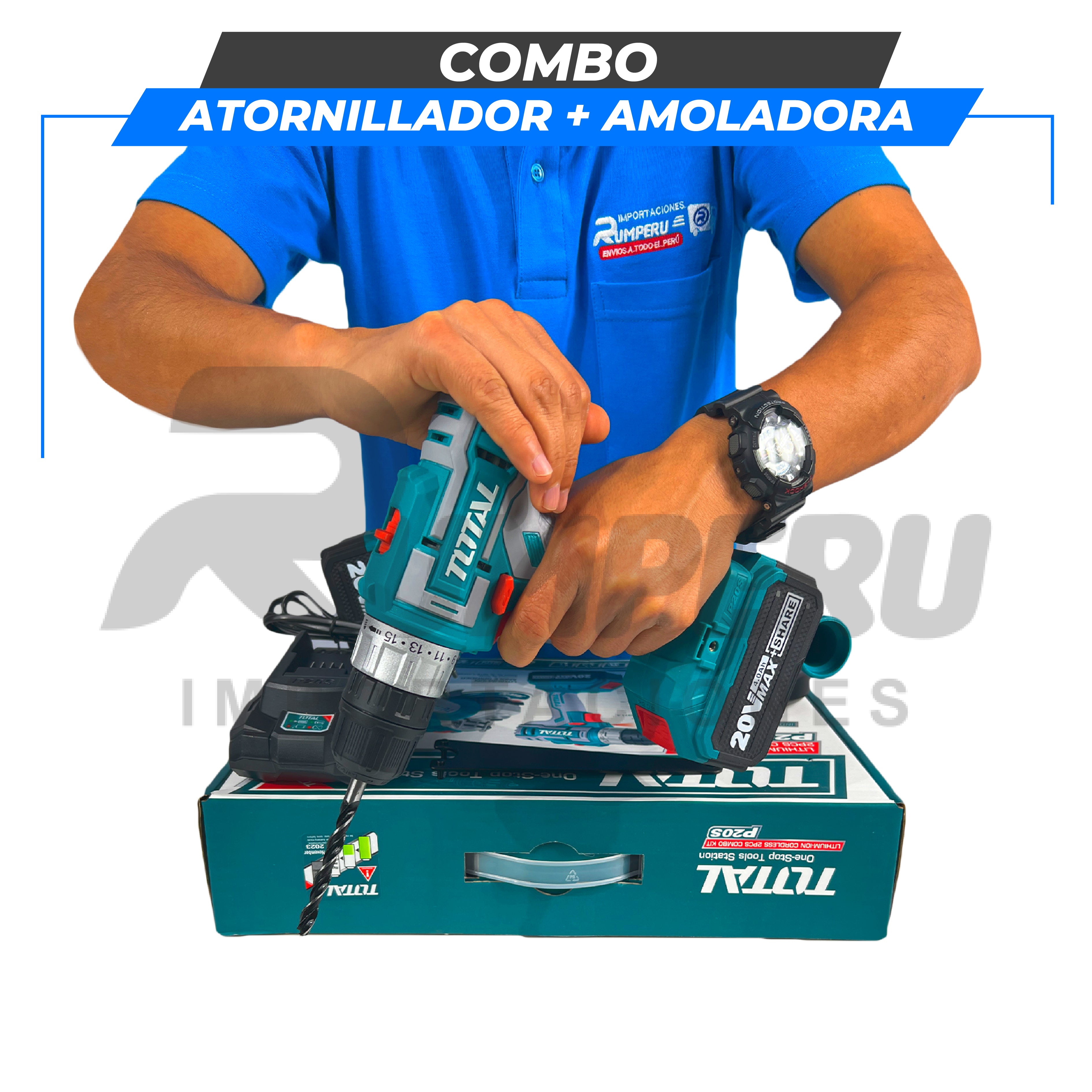 Combo Atornillador + Taladro 20V Total