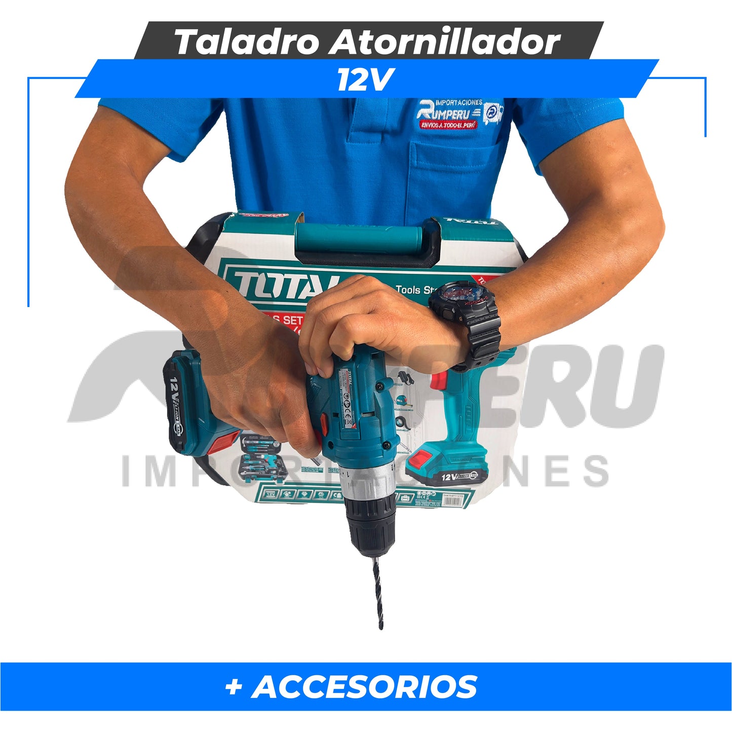 Taladro Atornillador 12V Con Accesorios