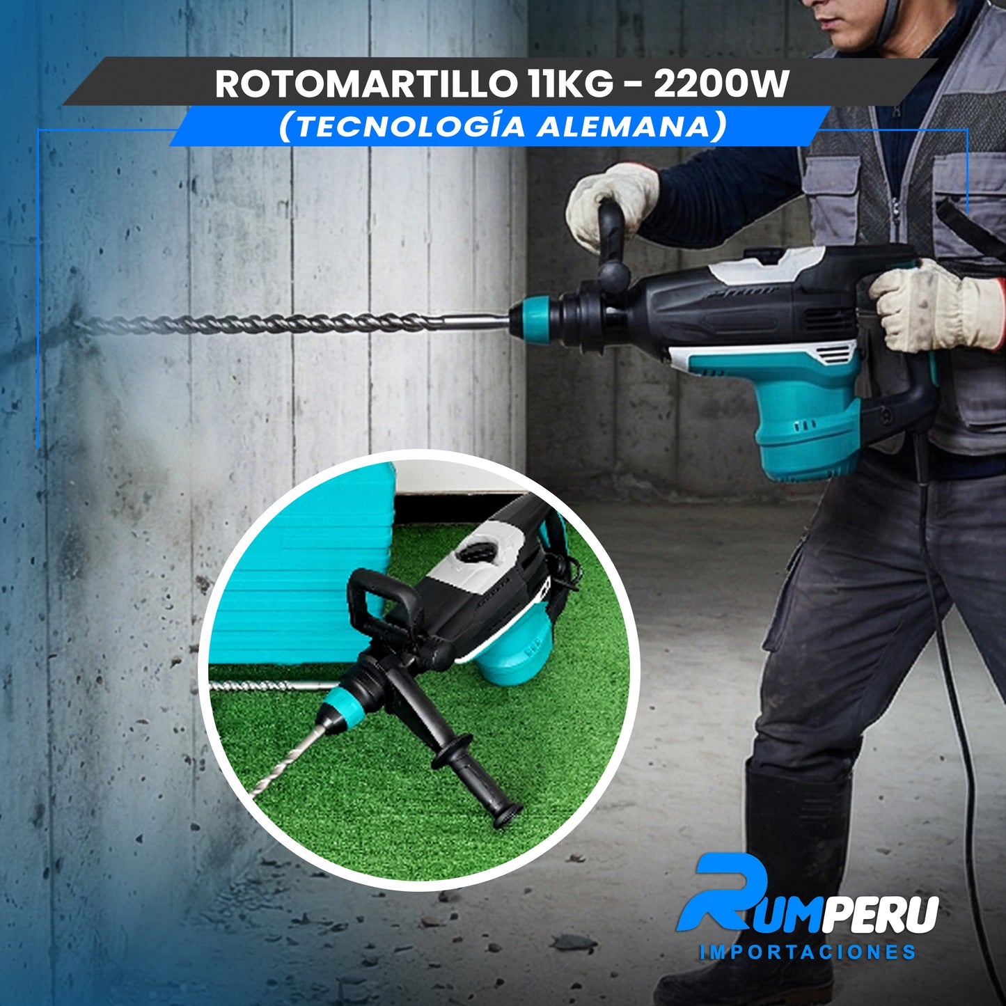 🔨💪 Rotomartillo 11 Kilos – 2200W (Tecnología Alemana)