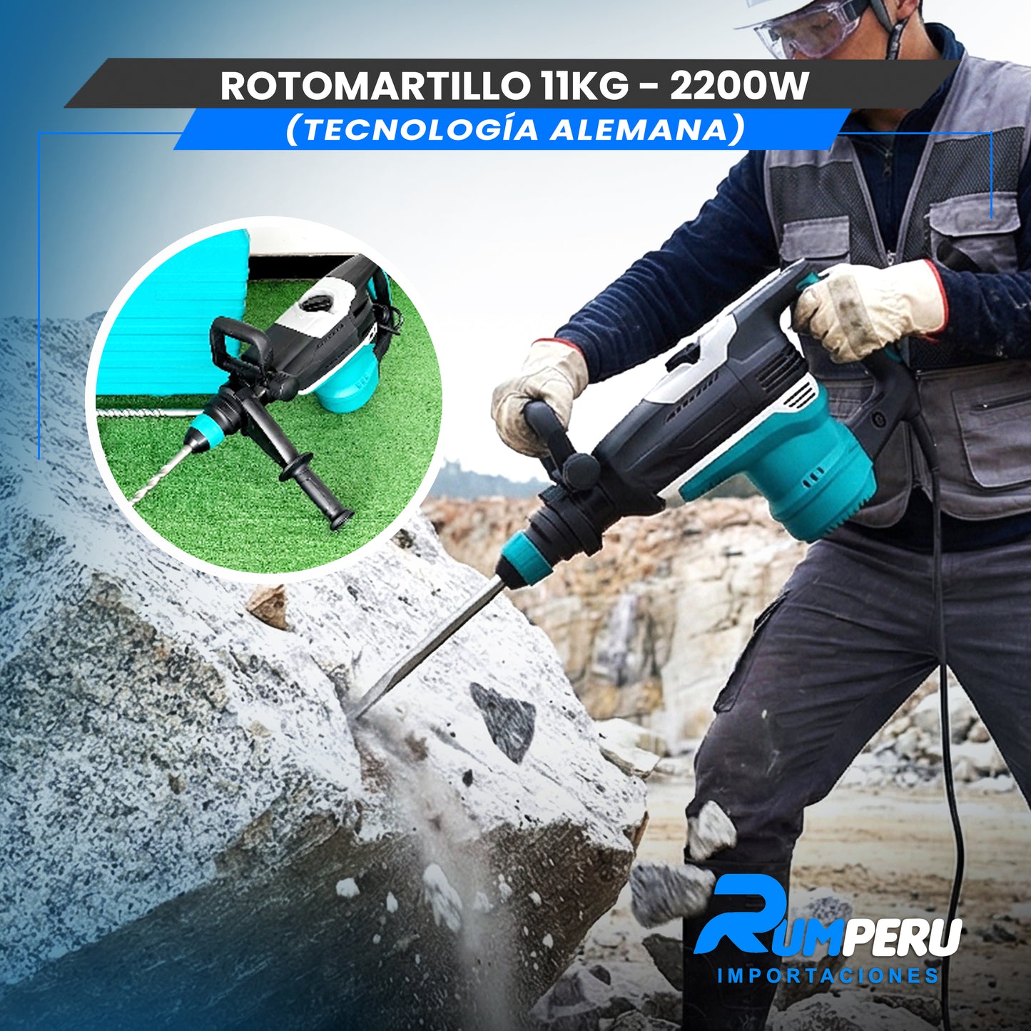 🔨💪 Rotomartillo 11 Kilos – 2200W (Tecnología Alemana)