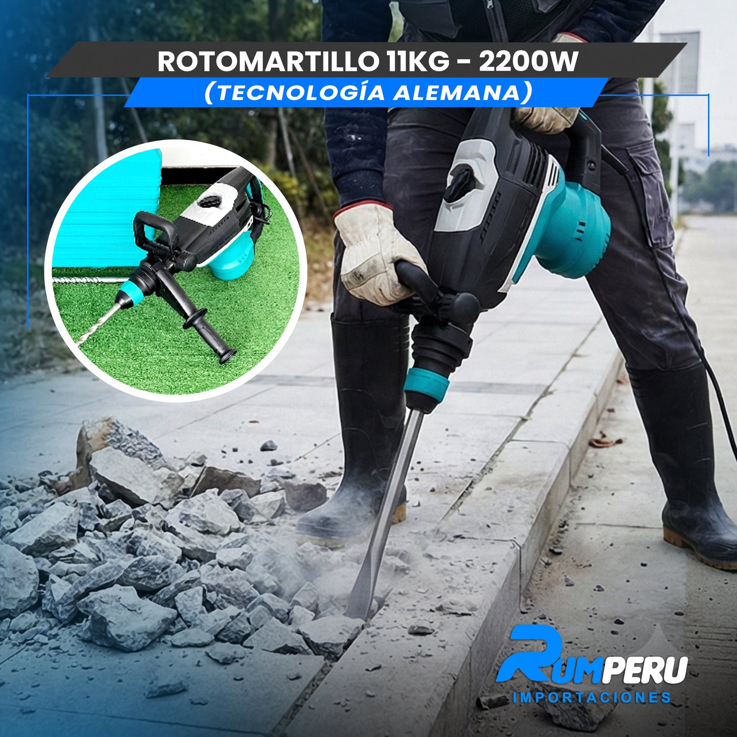 🔨💪 Rotomartillo 11 Kilos – 2200W (Tecnología Alemana)