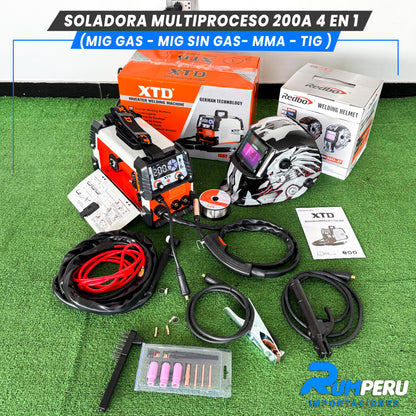Soldadora Multiproceso 4 en 1 ( MIG/ SIN GAS - MIG/GAS - MMA - TIG)