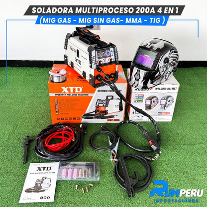 Soldadora Multiproceso 4 en 1 ( MIG/ SIN GAS - MIG/GAS - MMA - TIG)
