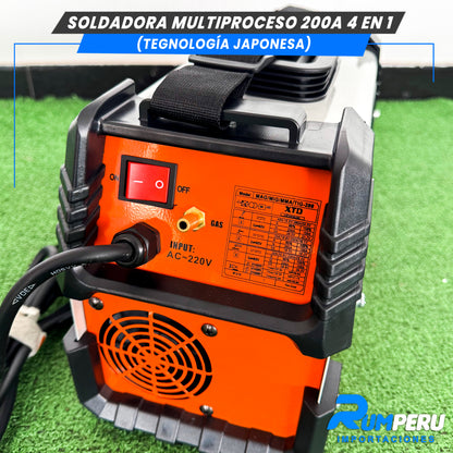 Soldadora Multiproceso 4 en 1 ( MIG/ SIN GAS - MIG/GAS - MMA - TIG)