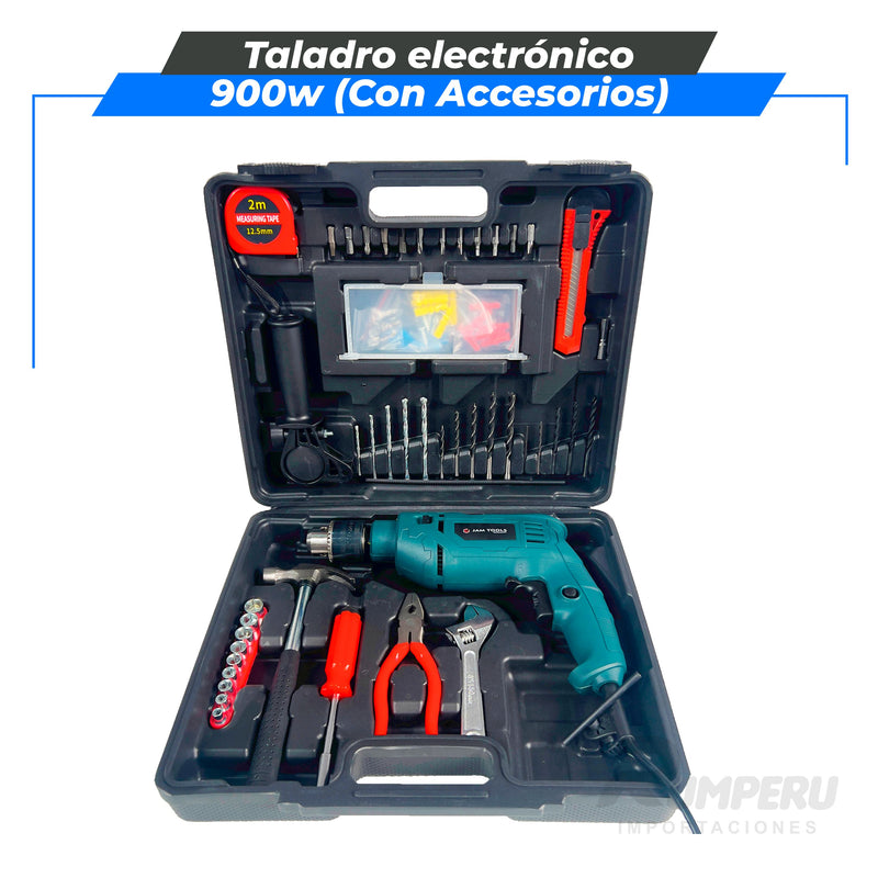 Cargue la imagen en el visor de la galería, Taladro Electrico 900w con accesorios
