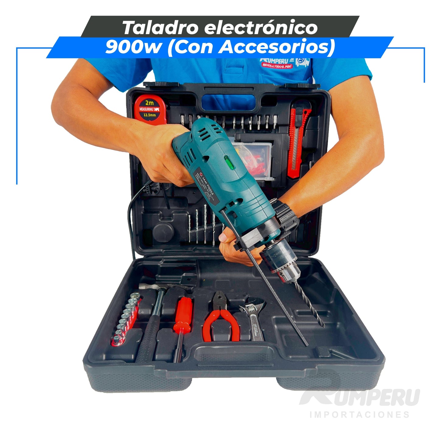 Taladro Electrico 900w con accesorios