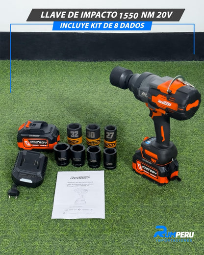 Llave de Impacto 1550 Nm + 8 Dados de Regalo